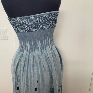 Anthropologie Lapis Convertible Dress/Skirt, one size, Smocked top